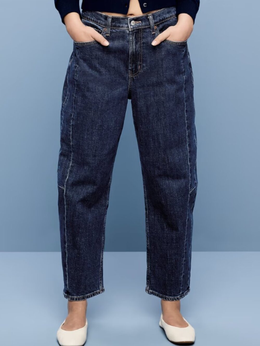 Old Navy Sz 20 Barrel Ankle Jeans High-Waisted Rise Dark Wash